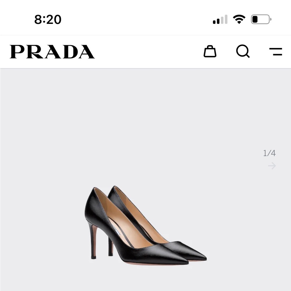 Prada Saffiano textured patent pump